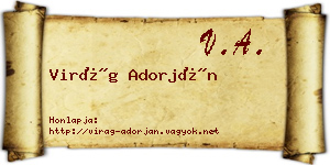 Virág Adorján névjegykártya