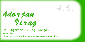 adorjan virag business card